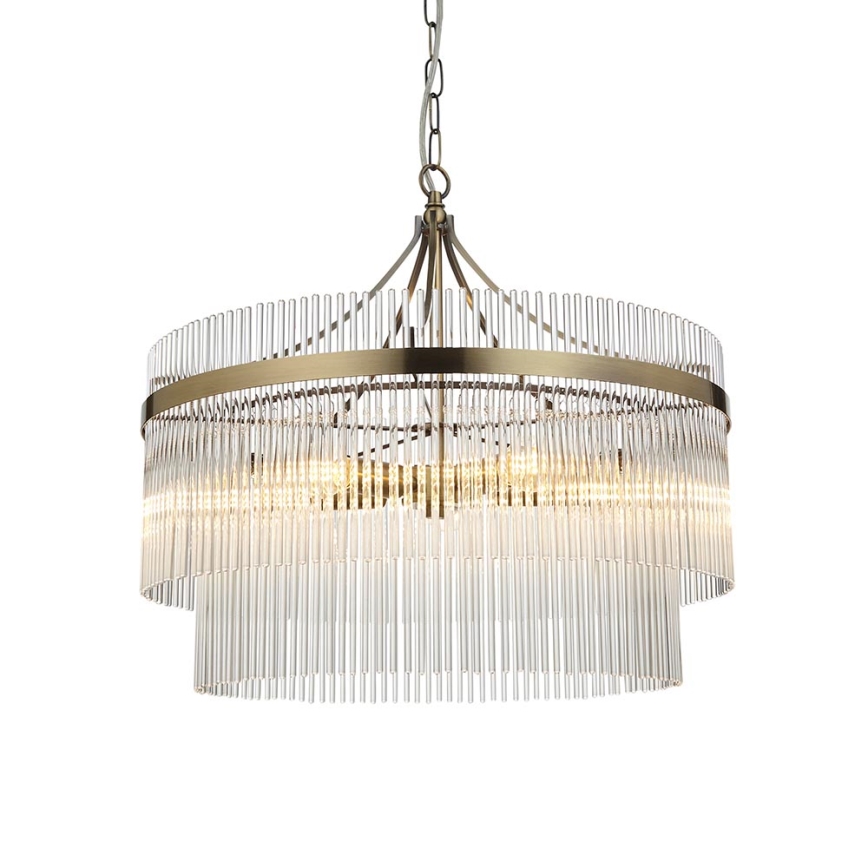 Endon 99166 - Lámpara colgante con cadena MARIETTA 5xE14/7W/230V latón/transparente