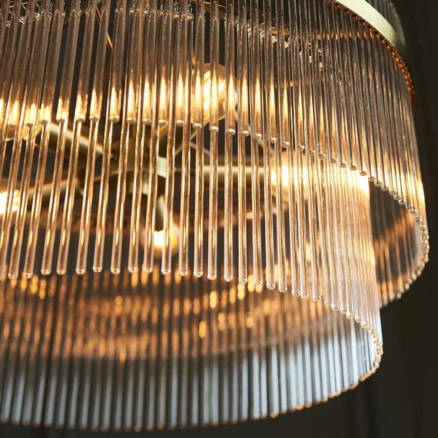 Endon 99166 - Lámpara colgante con cadena MARIETTA 5xE14/7W/230V latón/transparente