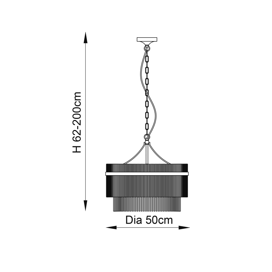 Endon 99166 - Lámpara colgante con cadena MARIETTA 5xE14/7W/230V latón/transparente