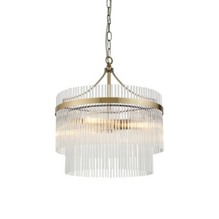 Endon 99167 - Lámpara colgante con cadena MARIETTA 3xE14/7W/230V latón/transparente