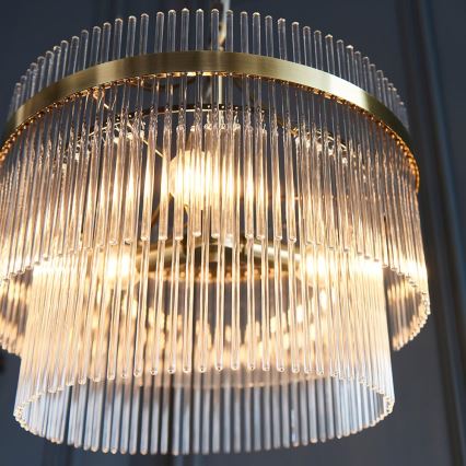 Endon 99167 - Lámpara colgante con cadena MARIETTA 3xE14/7W/230V latón/transparente
