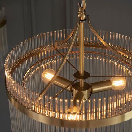 Endon 99167 - Lámpara colgante con cadena MARIETTA 3xE14/7W/230V latón/transparente