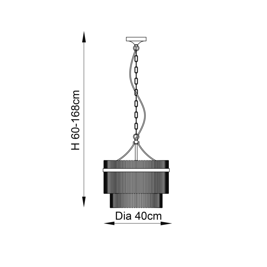 Endon 99167 - Lámpara colgante con cadena MARIETTA 3xE14/7W/230V latón/transparente