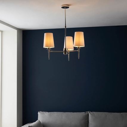 Endon 99455 - Lámpara colgante en varilla 3xE14/6W/230V cromo brillante/blanco