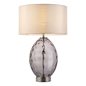 Endon 99581 - Lámpara de mesa regulable ERIN 1xE27/10W/230V crema/cromo mate/negro ahumado