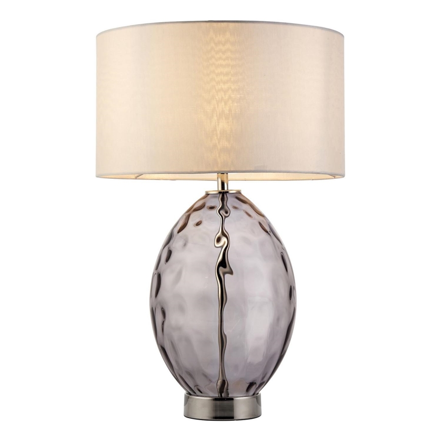 Endon 99581 - Lámpara de mesa regulable ERIN 1xE27/10W/230V crema/cromo mate/negro ahumado