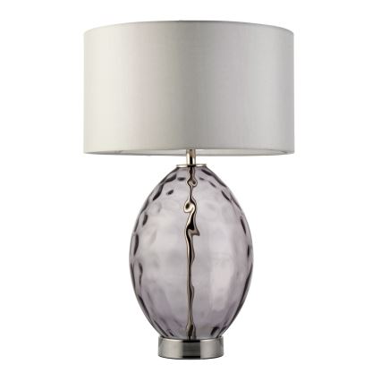 Endon 99581 - Lámpara de mesa regulable ERIN 1xE27/10W/230V crema/cromo mate/negro ahumado