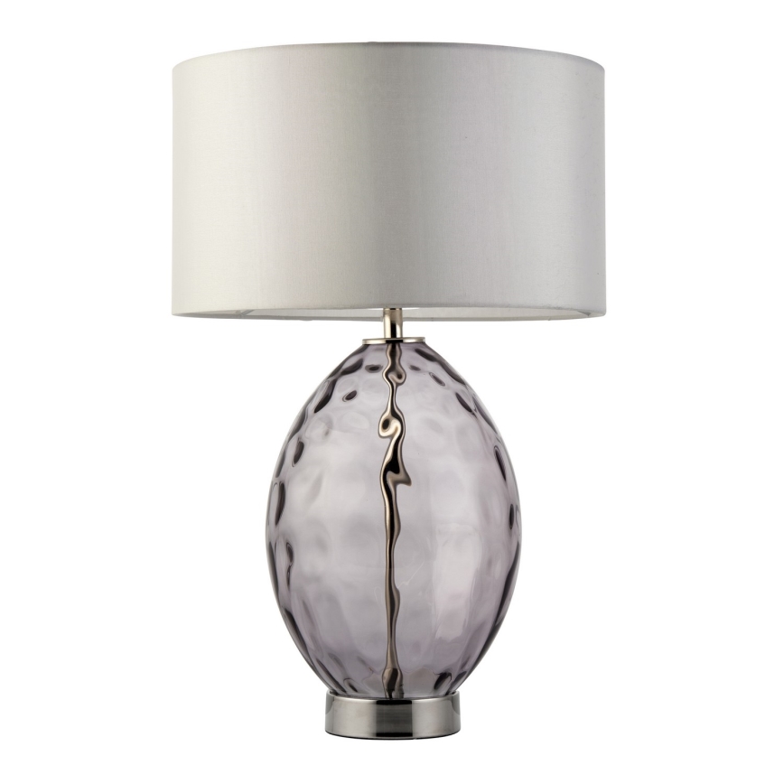 Endon 99581 - Lámpara de mesa regulable ERIN 1xE27/10W/230V crema/cromo mate/negro ahumado