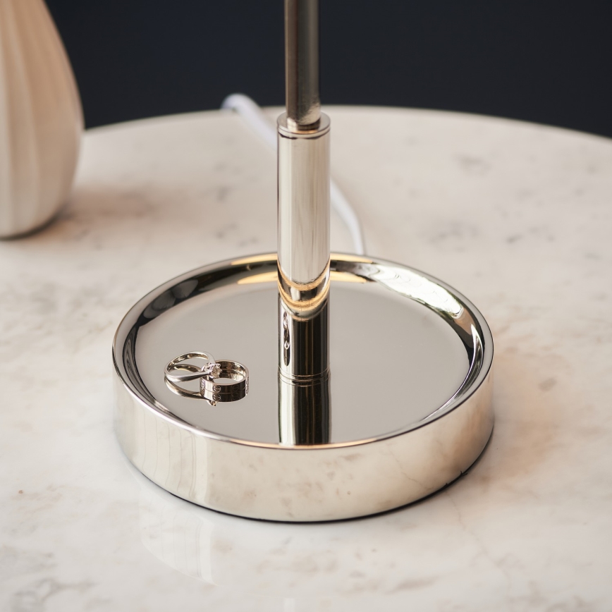 Endon 99596 - Lámpara de mesa 1xE27/10W/230V blanca/cromado brillante