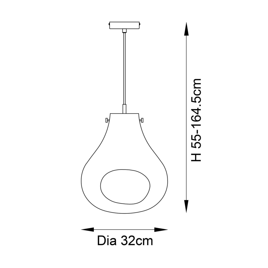 Endon 99788 - Lámpara colgante con cable EUROPA 1xE27/10W/230V color negro ahumado