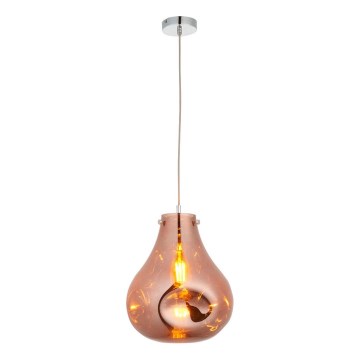 Endon 99790 - Lámpara colgante con cable EUROPA 1xE27/10W/230V marrón ahumado