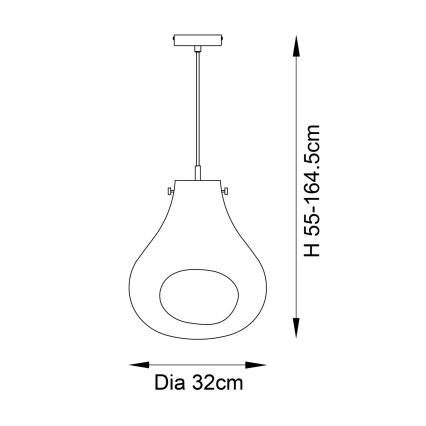 Endon 99790 - Lámpara colgante con cable EUROPA 1xE27/10W/230V marrón ahumado