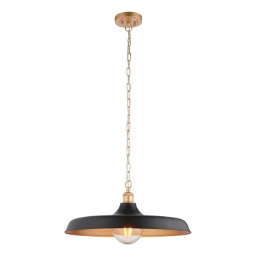 Endon 99998 - Lámpara colgante con cadena SABIAN 1xE27/10W/230V negro/dorado