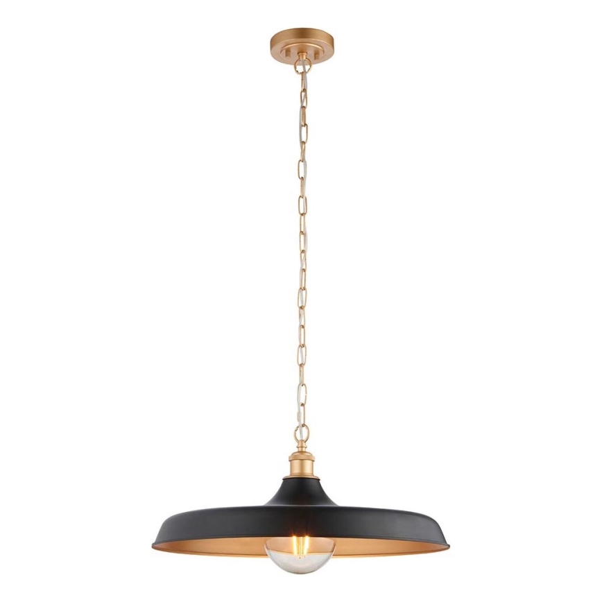 Endon 99998 - Lámpara colgante con cadena SABIAN 1xE27/10W/230V negro/dorado