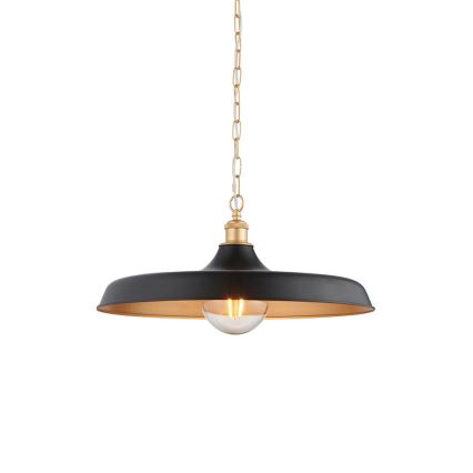 Endon 99998 - Lámpara colgante con cadena SABIAN 1xE27/10W/230V negro/dorado