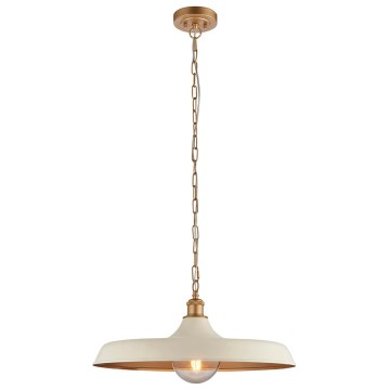 Endon 99999 - Lámpara colgante con cadena SABIAN 1xE27/10W/230V crema/dorada
