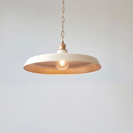 Endon 99999 - Lámpara colgante con cadena SABIAN 1xE27/10W/230V crema/dorada