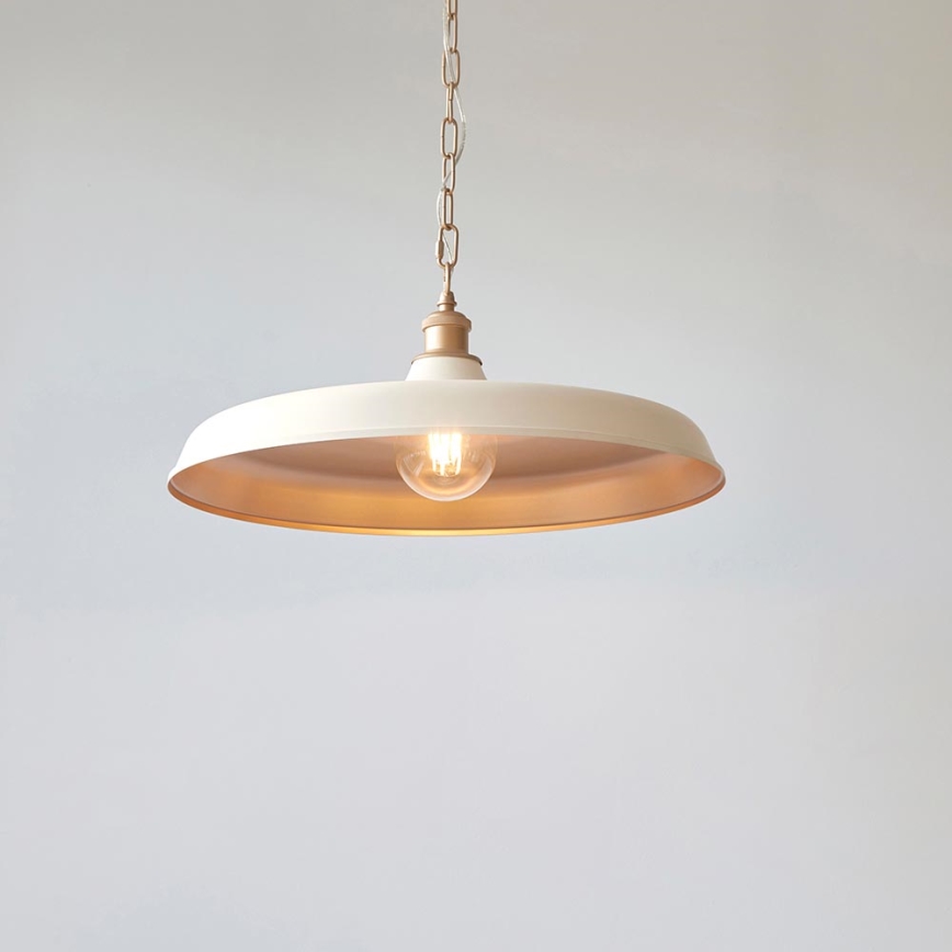 Endon 99999 - Lámpara colgante con cadena SABIAN 1xE27/10W/230V crema/dorada