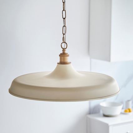 Endon 99999 - Lámpara colgante con cadena SABIAN 1xE27/10W/230V crema/dorada