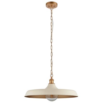 Endon 99999 - Lámpara colgante con cadena SABIAN 1xE27/10W/230V crema/dorada
