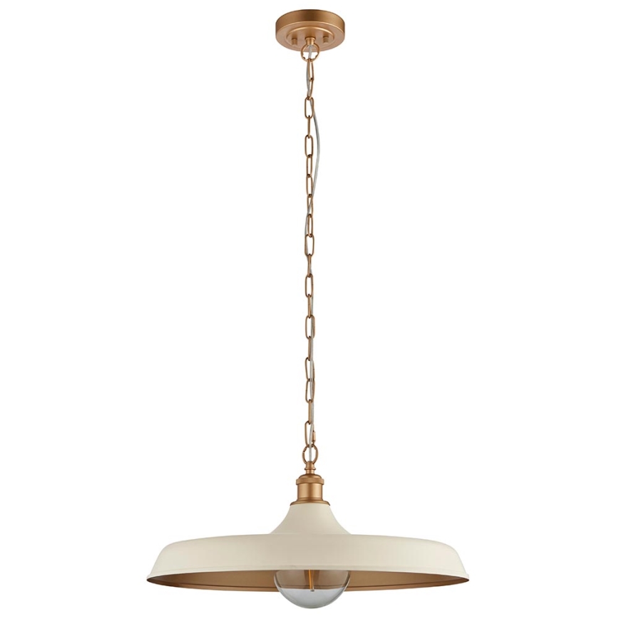 Endon 99999 - Lámpara colgante con cadena SABIAN 1xE27/10W/230V crema/dorada