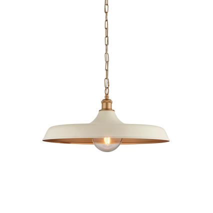 Endon 99999 - Lámpara colgante con cadena SABIAN 1xE27/10W/230V crema/dorada