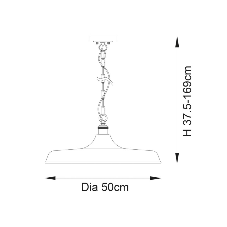 Endon 99999 - Lámpara colgante con cadena SABIAN 1xE27/10W/230V crema/dorada