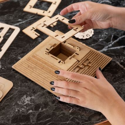 EscapeWelt - 3D puzzle mecánico de madera Pirámide