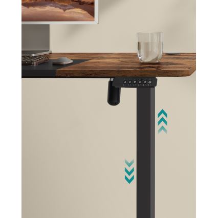 Mesa de escritorio ajustable en altura SOLEA-X marrón/negro