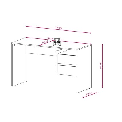Escritorio con cajones MARLO gris hormigón/blanco