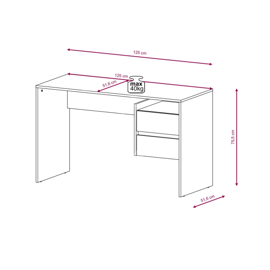 Escritorio con cajones MARLO roble artisan/antracita