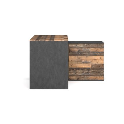 Escritorio con cajones y rincón reversible D/I JULES marrón/negro