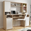 Escritorio ELIAN con estante, roble sonoma/blanco