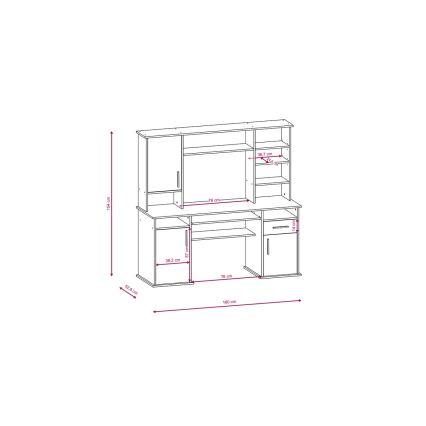 Escritorio ELIAN con estante, roble sonoma/blanco