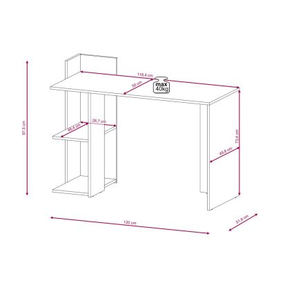 Escritorio MARLO gris hormigón/blanco