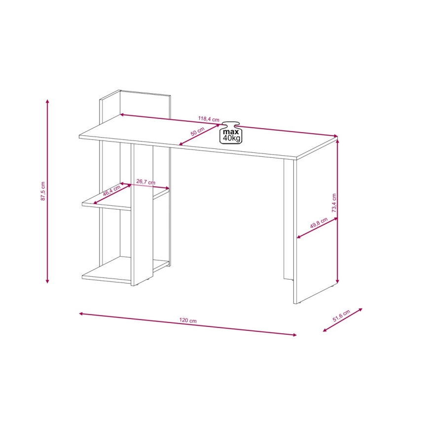 Escritorio MARLO roble artisan/blanco
