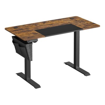 Escritorio regulable en altura SOLEA-X marrón/negro