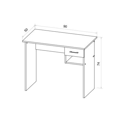 Escritorio RICO roble artisan/gris