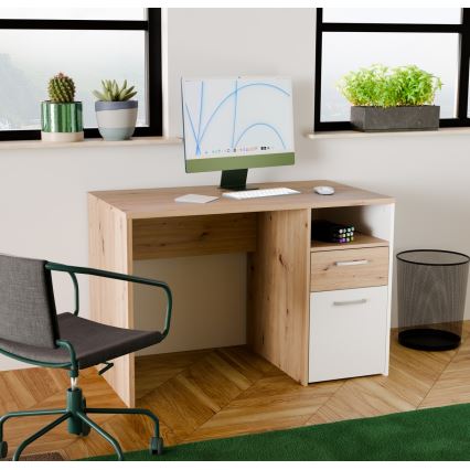 Escritorio URO en roble Artisan/blanco