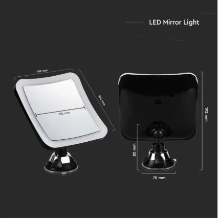Espejo cosmético LED LED/3,2W/4,5V 3xAA IP44