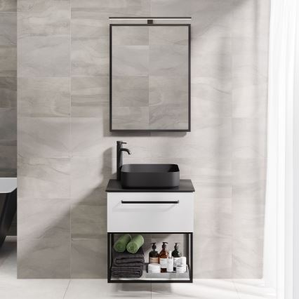 Espejo de baño BORGSTED 60 x 80 cm negro