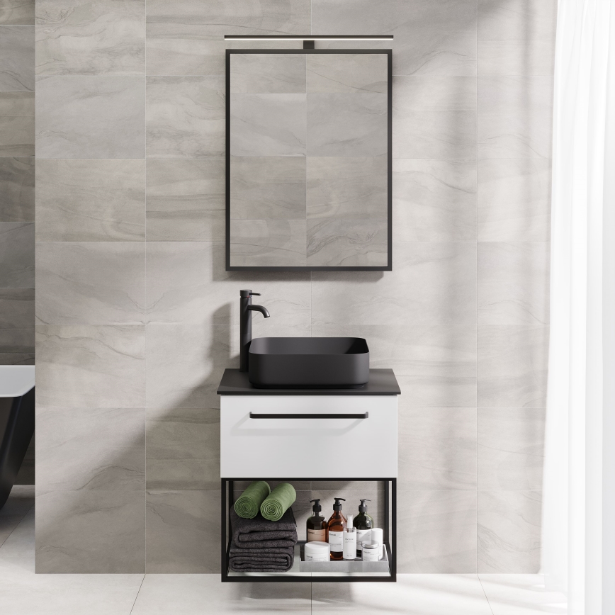 Espejo de baño BORGSTED 60 x 80 cm negro