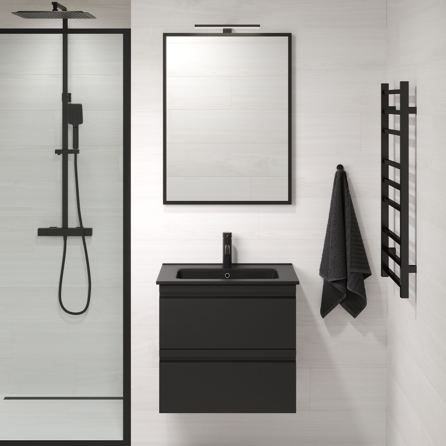 Espejo de baño BORGSTED 60 x 80 cm negro