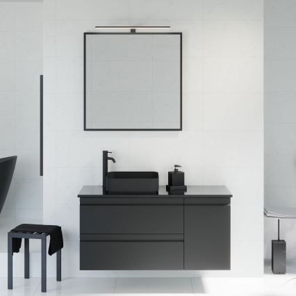 Espejo de baño BORGSTED 80x80 cm negro