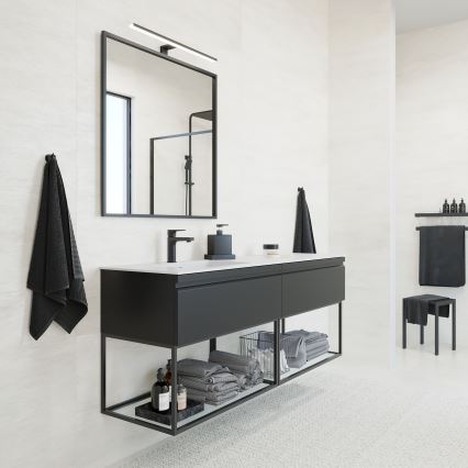Espejo de baño BORGSTED 80x80 cm negro