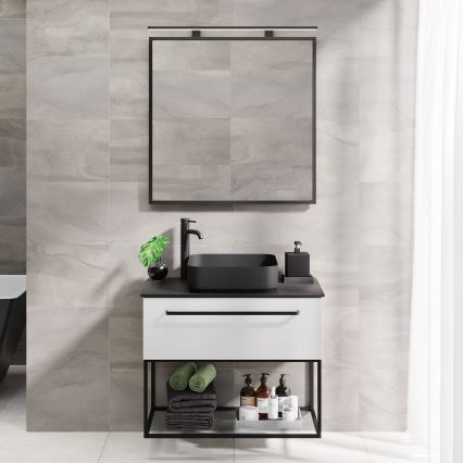 Espejo de baño BORGSTED 80x80 cm negro