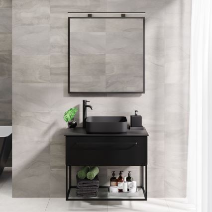 Espejo de baño BORGSTED 80x80 cm negro