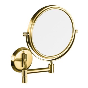 Espejo de maquillaje 18×25 cm, acero inoxidable con acabado dorado