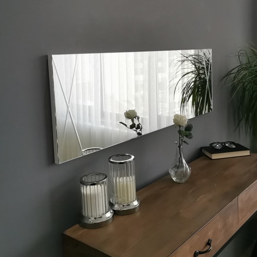 Espejo de pared 105x35 cm plata