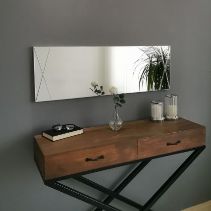 Espejo de pared 105x35 cm plata